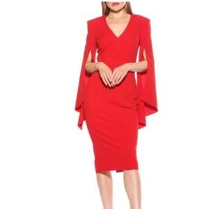 Alexia Admor Vibrant Red Long Sleeve Dress Size M